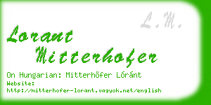 lorant mitterhofer business card
