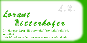 lorant mitterhofer business card